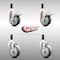 Service Caster 4 Inch 316SS Thermoplastic Rubber Swivel 7/8 Inch Stem Caster Lock Brake, 2PK SCC-SS316TTLEX20S414-TPRB-2-S-2-78 - alternate 5